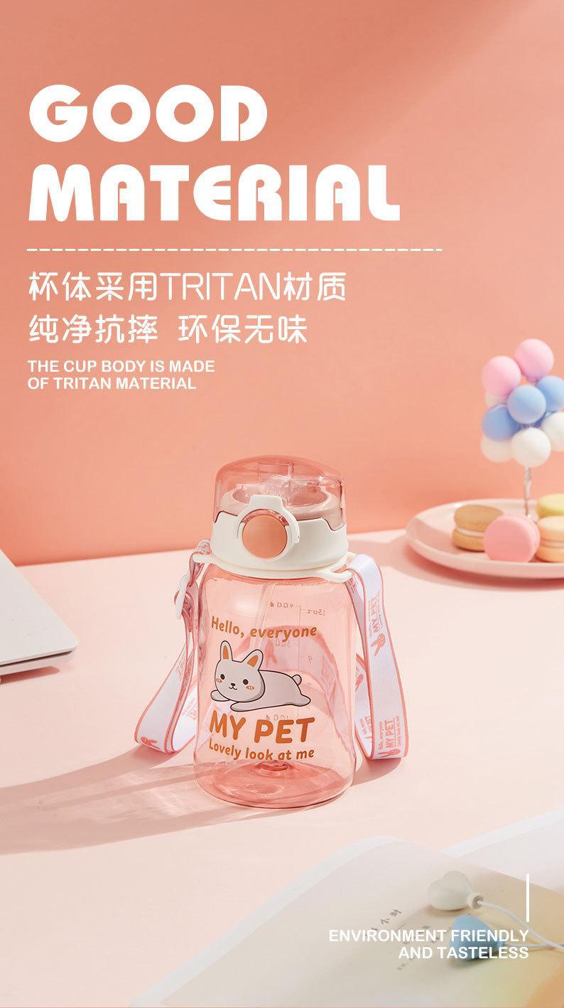 草莓生活Tritan塑料水杯儿童吸管杯卡通杯子夏季学生运动水壶刻详情5