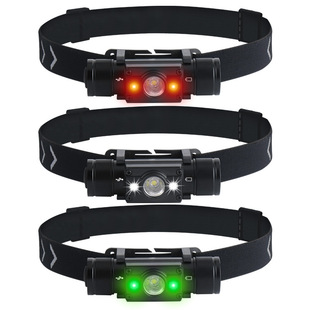 LED感应头灯USB充电户外防水强光钓鱼 铝合金手电筒头灯详情2