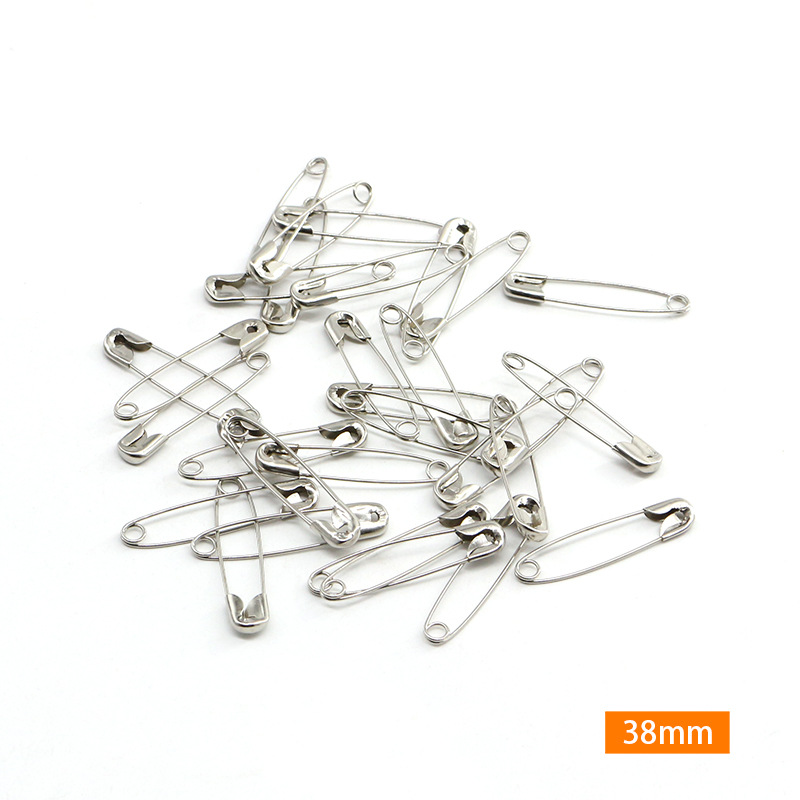 跨境新款300枚银色镀镍别针套装5种尺寸家用固定别扣厂家批发详情19