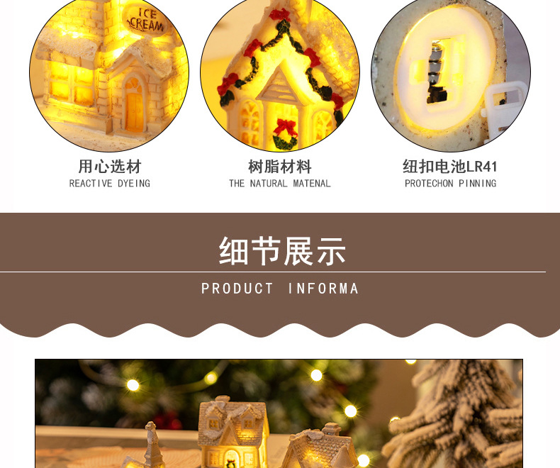 Christmas decorations, Christmas resin small houses, LED illuminated houses, Christmas micro-landscape ornaments, Christmas gifts pic 9
