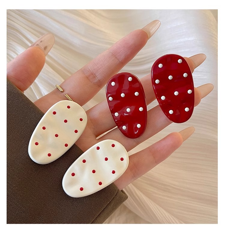 Korean-style polka dot bangs, small hair clips, sweet and cute girl, broken hair, duckbill clips, small forehead clips, headwear, side hair clips pic 7