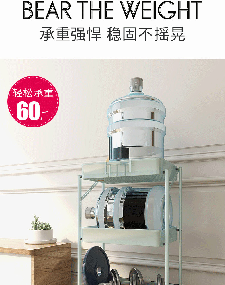 No-installation folding trolley storage rack, kitchen storage rack, floor-standing multi-layer household storage rack pic 12