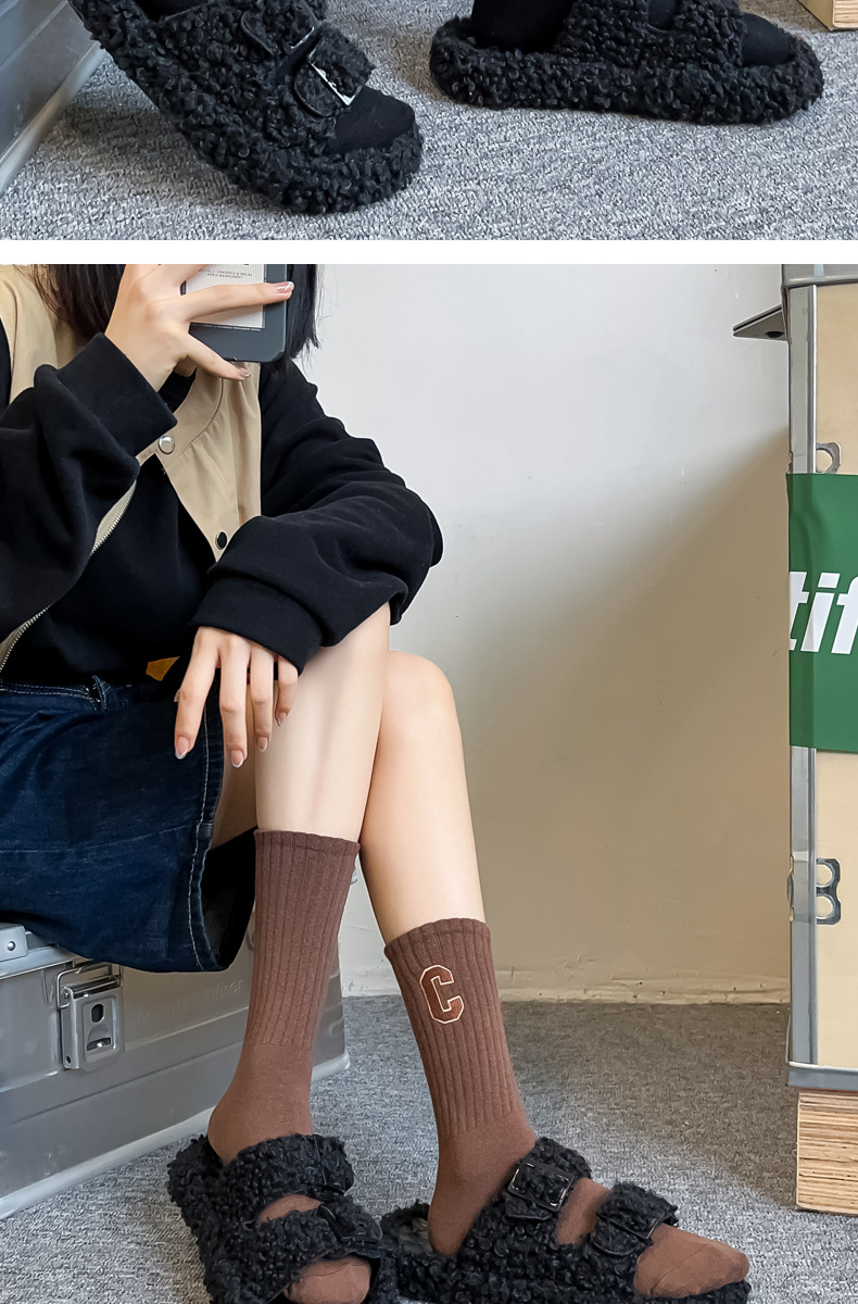 袜子女中筒袜秋冬纯棉防臭运动女士百搭白色新款情侣外穿长袜潮流详情12