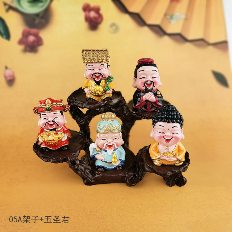卡通财神五福财神摆件家居装饰中式商务礼品五圣君摆件财神摆设详情13