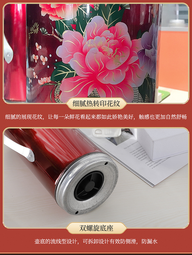 复古玻璃内胆热水瓶 家用茶瓶热水壶暖瓶暖壶 手提马口铁保温壶详情10