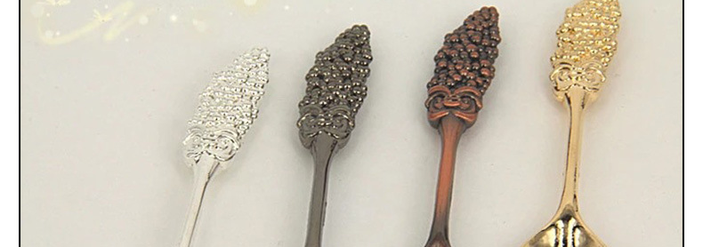 Exquisite xiaomi-shaped coffee spoon, retro spoon, alloy soup spoon, melon-shaped spoon (JY45), creative tableware decoration spoon, stainless steel dessert spoon, fruit spoon, ice cream spoon, spoon pic 37