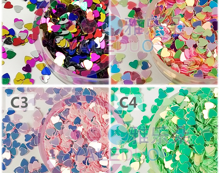Heart-shaped sequins, 4mm nail polish, nail stickers, eye makeup, cup lining, diy sequin material, hats, bags, accessories pic 6
