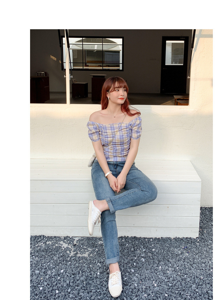 复古方领显瘦小清新打揽上衣夏季大码女装胖mm短袖小衫#9674详情33