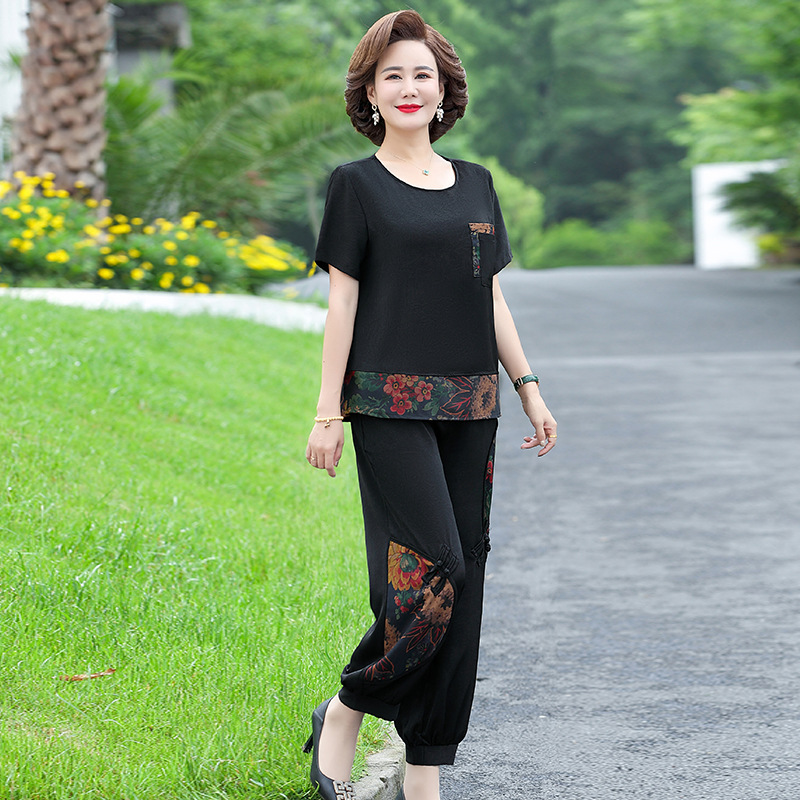 中腰妈妈裤子女春秋2024新款休闲垂感长裤中年休闲裤春中老年女裤详情14