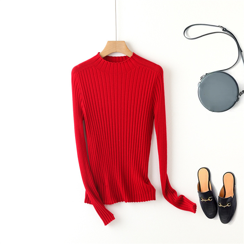 扬子纱精纺48支半高领羊毛打底衫显瘦修身百搭通勤长袖毛衣羊毛衫详情14