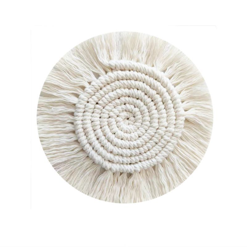 棉绳茶杯垫餐垫流苏手工编织杯垫隔热民宿装饰酒吧厨房家居DIY杯垫餐垫流苏垫详情1