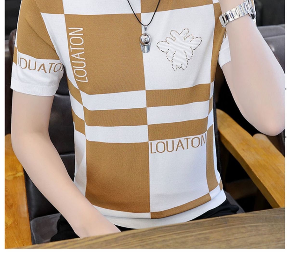 源头厂家2024夏季冰感透气时尚短袖T恤男新款青少年休闲百搭T恤男详情4