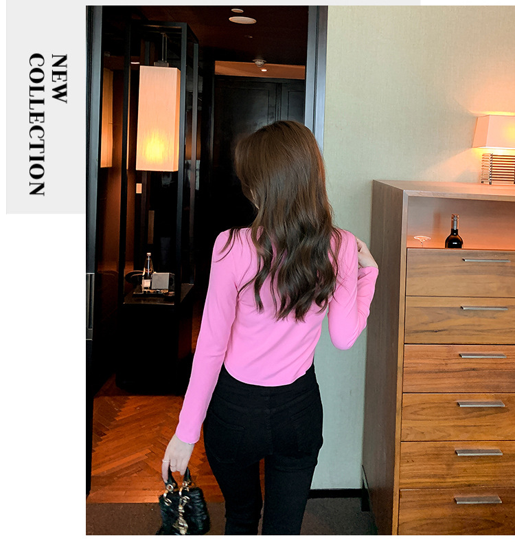 打底衫女内搭秋季2022年新款修身显瘦短款上衣洋气长袖打底小衫潮详情35