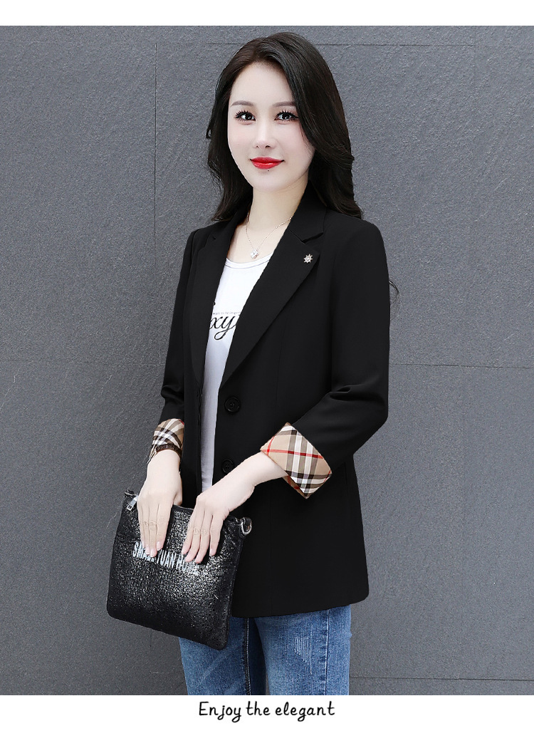 秋季薄款小西装外套女2022年新款春秋女式韩版修身气质短款上衣服详情15