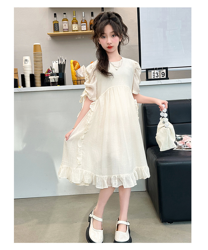 2024 New summer dress for girls, a sweet princess dress for older children, a stylish and sweet long dress for kids pic 17