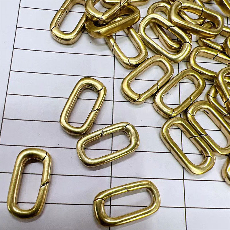 铜锁扣椭圆形扣子包包服饰箱包开口圈 DIY饰品手链弹簧扣子小长条详情2