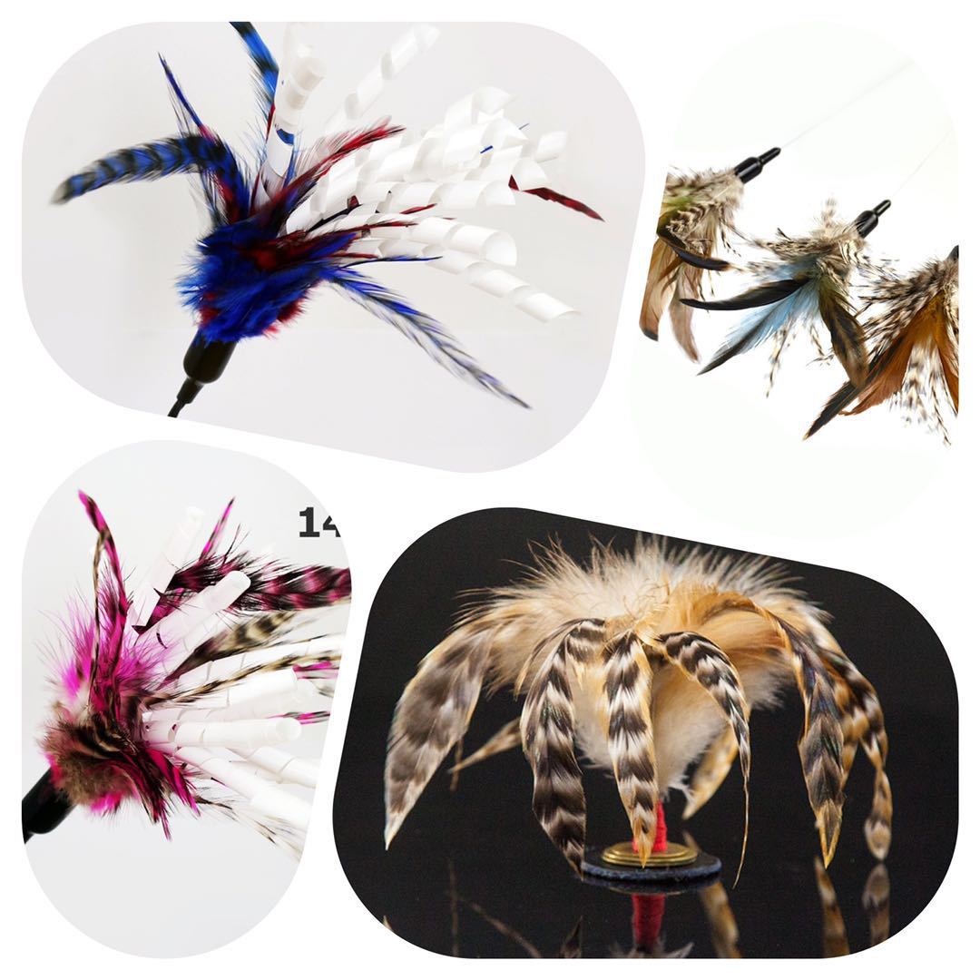 The manufacturer supplies green reed flower chicken feather handmade diy accessories, dreamcatchers, clothing feather accessories, and reed flower pointed-neck feathers pic 15