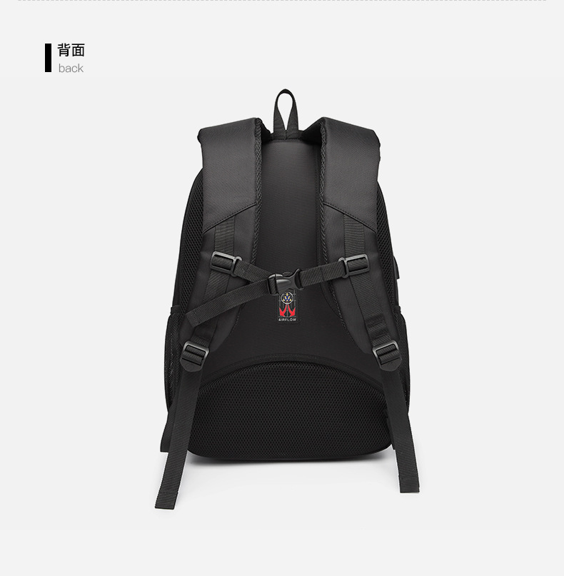 男士大容量商务通勤背包15.6寸usb充电耳机孔防泼水防盗双肩背包详情13