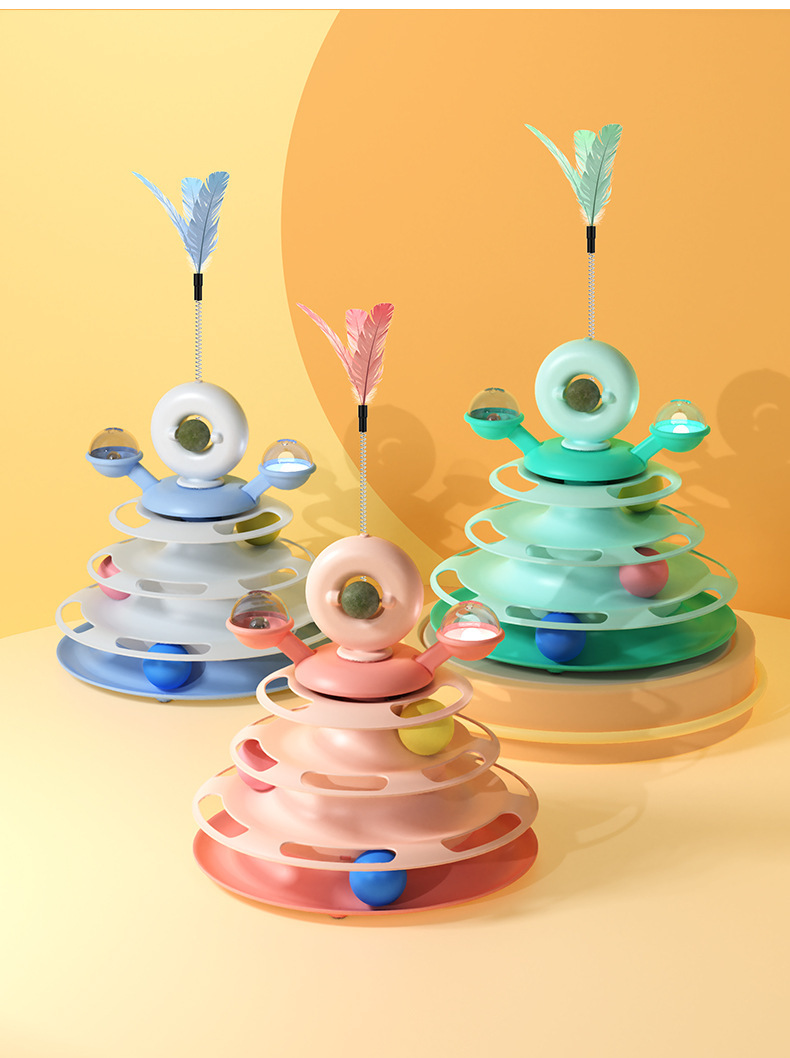 New pet toys: Cat spinning wheel, windmill, mint, feather, cat toy stick, track, play plate, cat toy pic 26