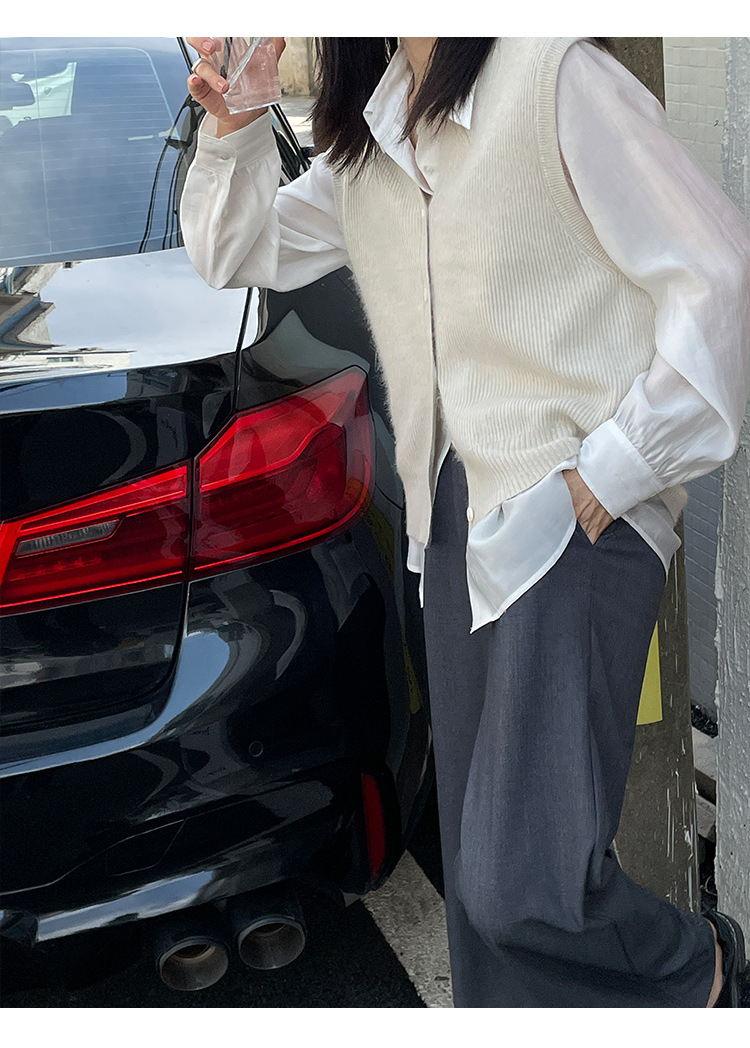 木兰时髦复古小马甲开衫女2023春季新款韩版简约针织上衣女 21507详情33