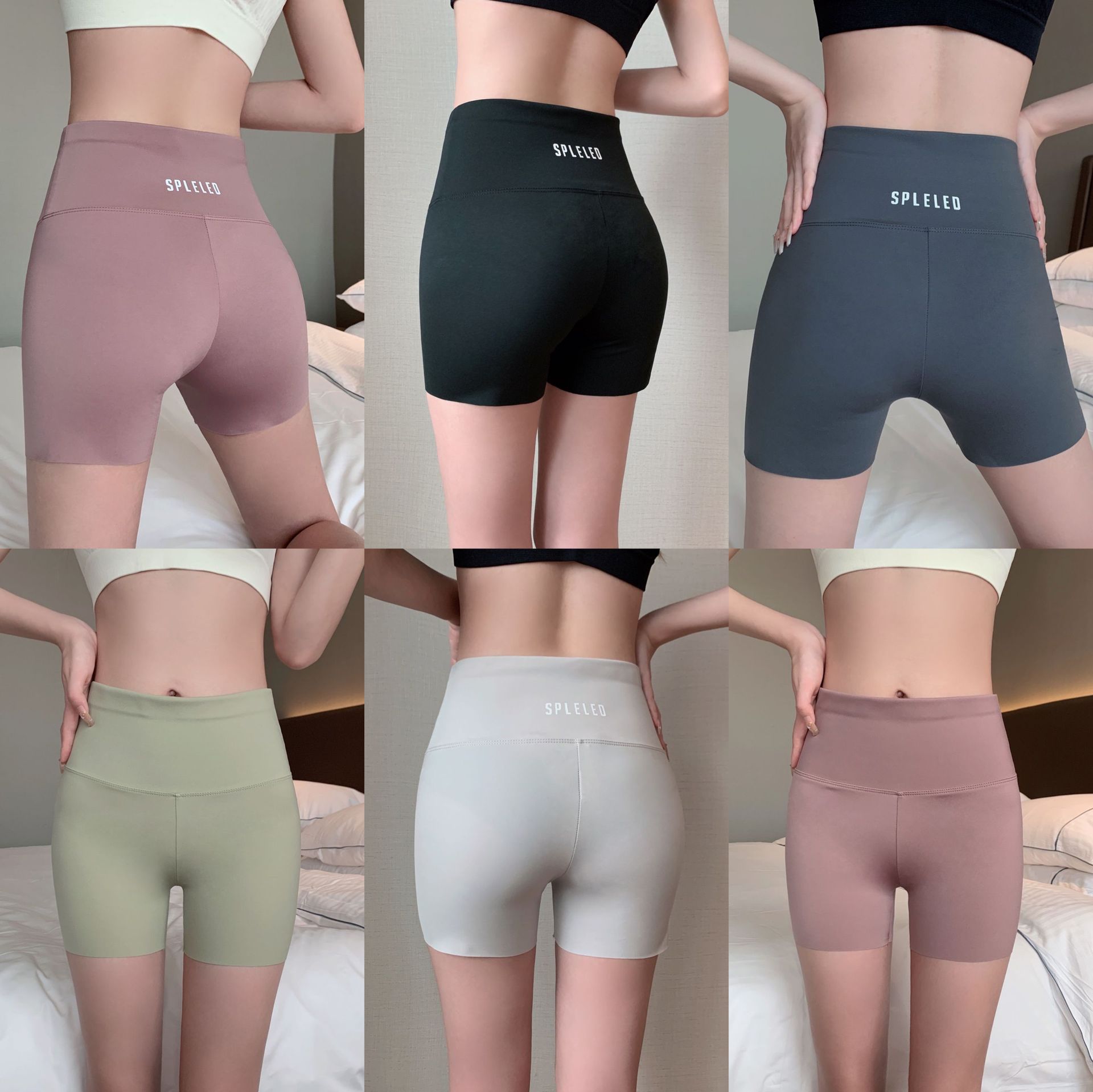 Three-point shark pants leggings for women, five-point summer thin tight-fitting outerwear, and nine-point letter-shaped belt-cinching and hip-lifting Barbie pants pic 3