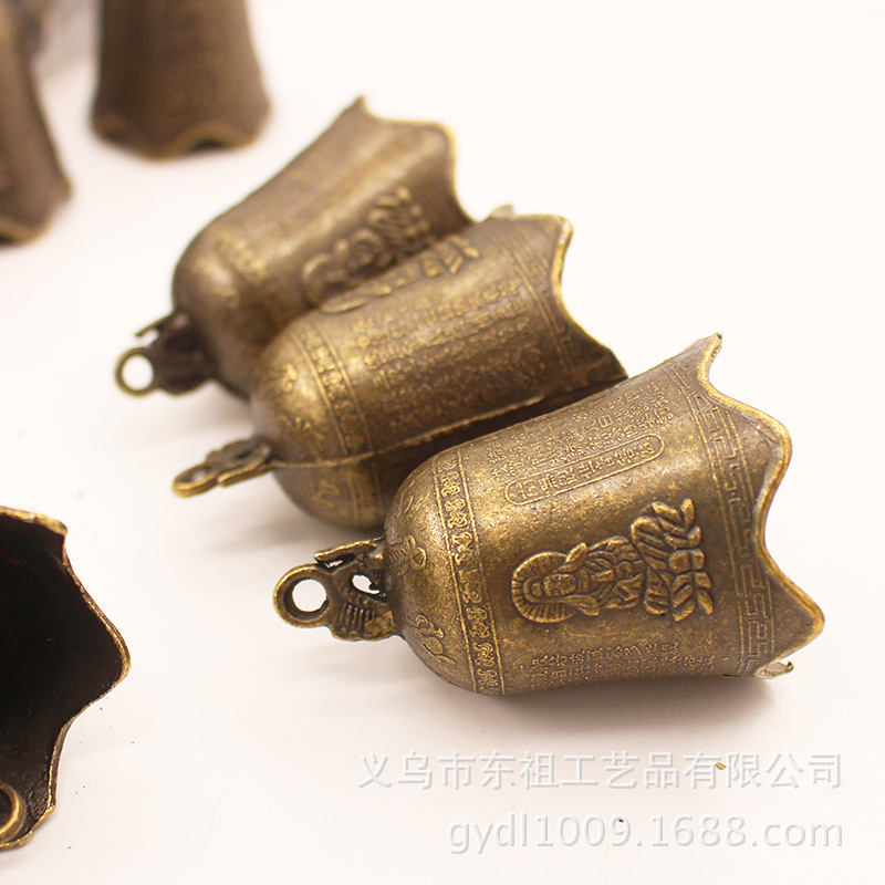 Ancient double dragon bells, Eight Immortals bells, Guanyin Buddhist scriptures relief, dragon bells, wind chimes, ancient green bells, golden bells, auspicious bell accessories and pendants pic 7