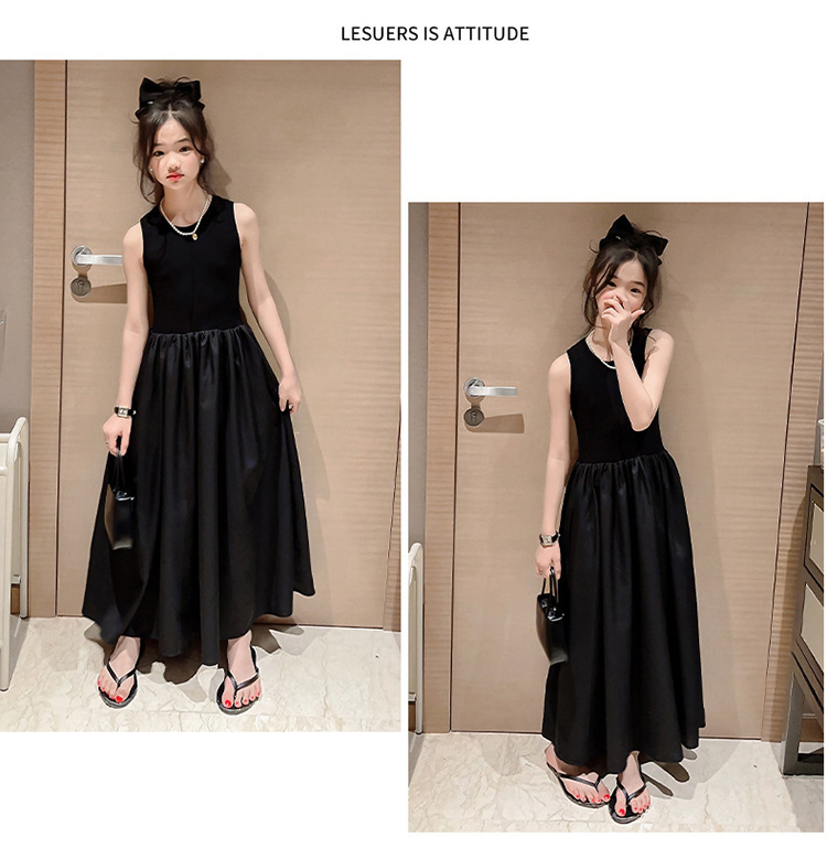 女童连衣裙夏装2023新款夏季儿童洋气公主裙网红中大童无袖长裙子详情13