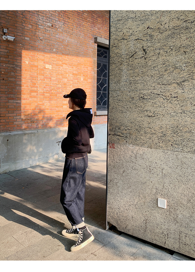 大码牛仔加绒加厚休闲裤女2022秋冬新款韩版直筒老爹显瘦哈伦裤子详情24