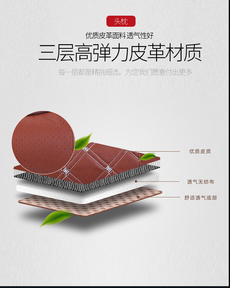 工厂直供汽车头枕护颈枕车用四季内饰靠枕pu车内用品一件代发详情10