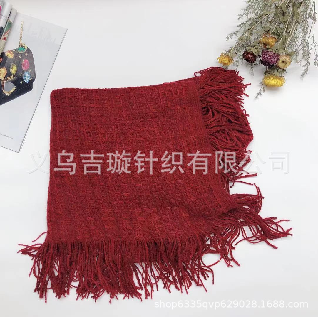 Поддельный кашемир осени и зимняя кисточка, чтобы согреть алые жакетные цветы в форме трикотажной ткани и накидки pic 17