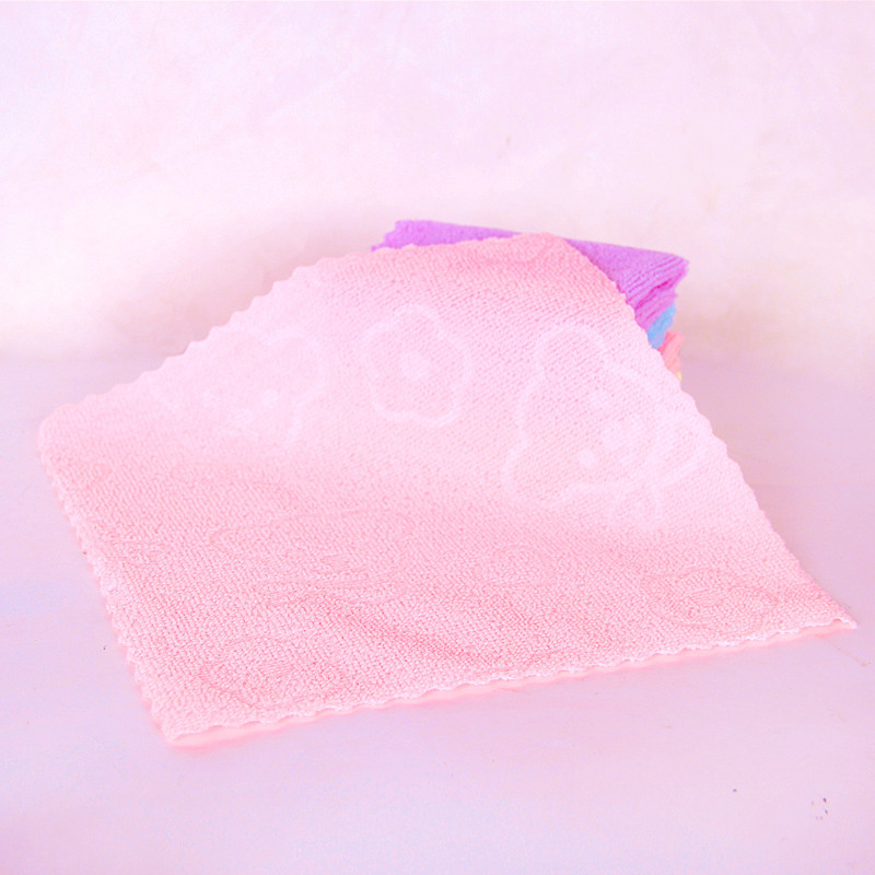 [LOVELY HOME] [hold ja] microfibra estampada pequeña toalla cuadrada tricotada borde caliente no deformable paño de niños regalo regalo fabricante paño de limpieza al por mayor paño de limpieza para niños toalla de mano pic 4