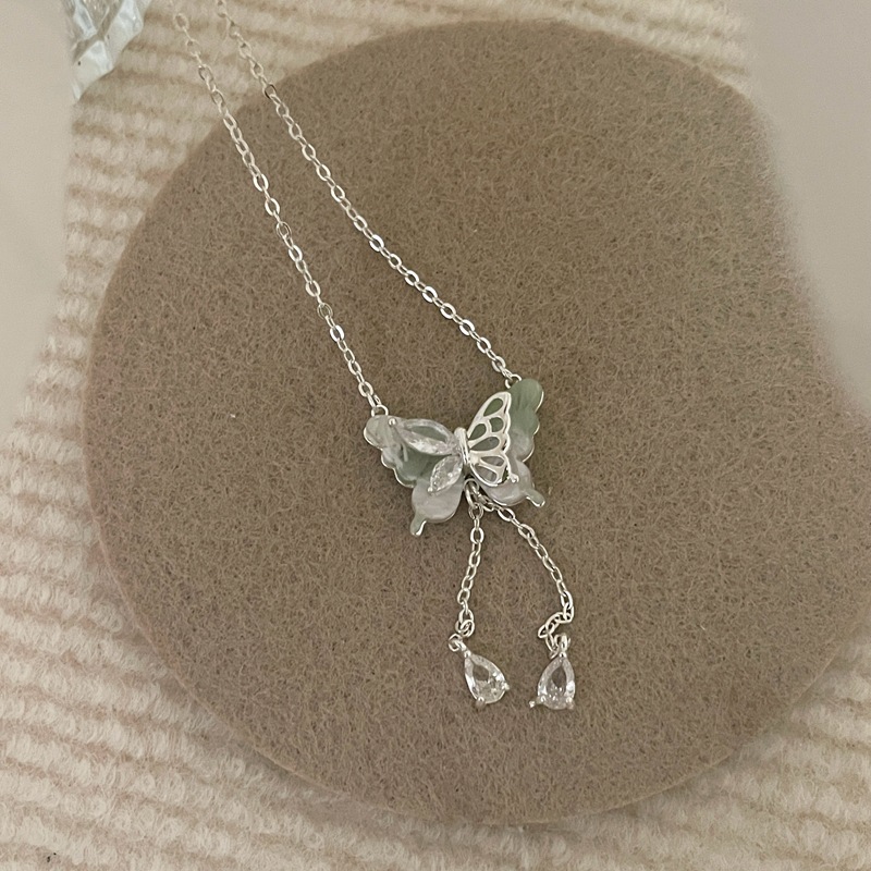 超仙少女蝴蝶流苏锆石项链女小众设计感轻奢时尚百搭锁骨链配饰详情27