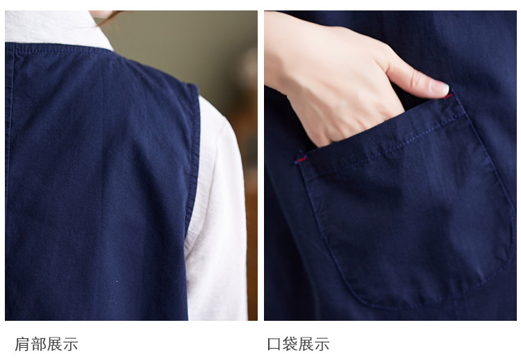 实拍2023年气质百搭小马甲女士春季新品单排扣宽松显瘦无袖马夹详情21