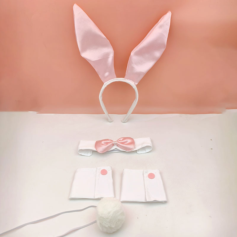 跨境新款兔子耳朵套装发箍兔女郎头带复活节派对万圣节舞会头扣详情10