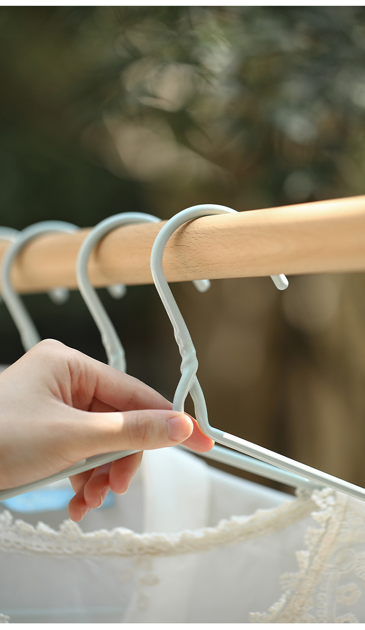 FaSoLa household thickened clothes drying rack, clothes hanging support, sun-drying dipped plastic dry and wet dual-purpose stall, dormitory clothes hanger pic 33