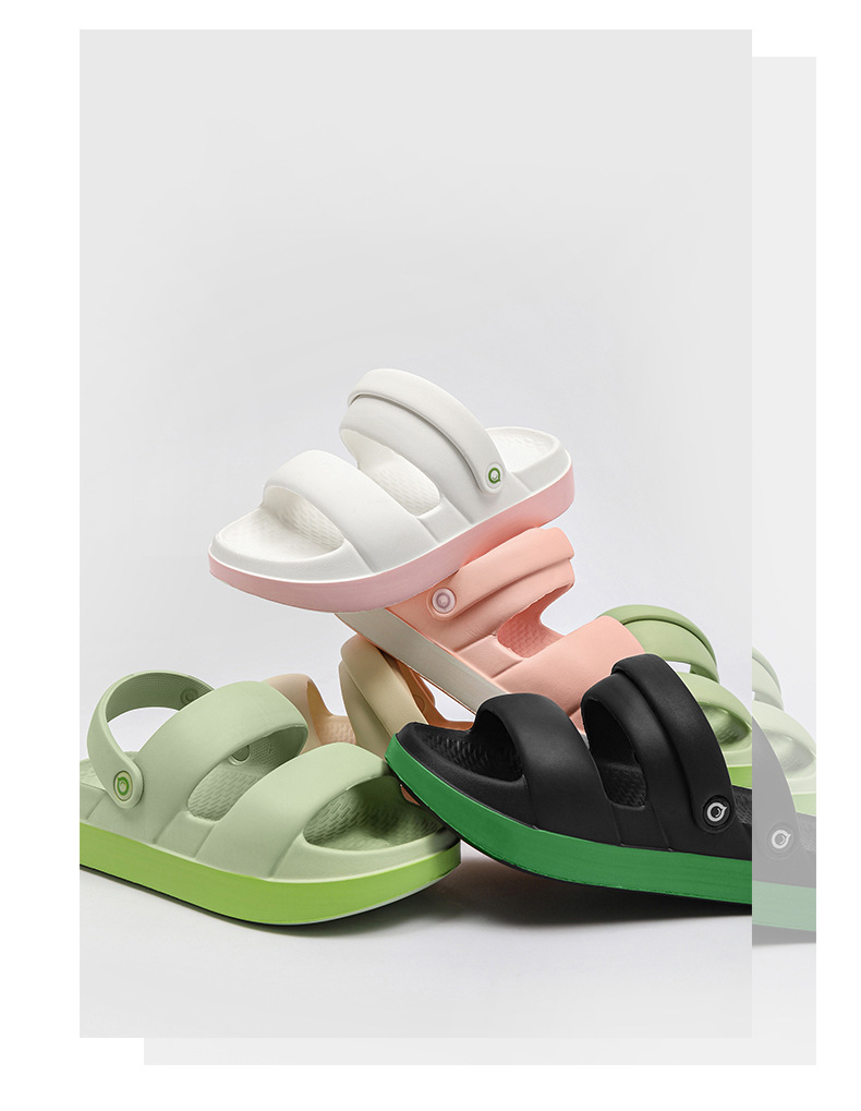 厚底凉鞋女4.0踩屎感露趾透气沙滩鞋夏季户外防滑增高凉拖花园鞋详情5