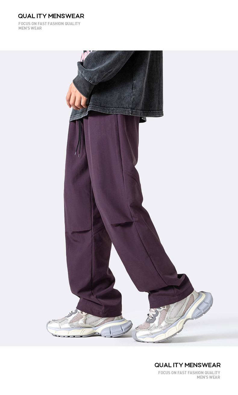 美式降落伞兵裤子男士秋季新款ins潮牌直筒长裤多巴胺宽松休闲裤详情21