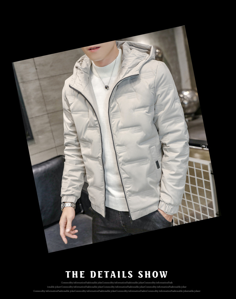 羽绒服男式2023新款秋冬季潮流修身轻薄连帽短款80绒保暖羽绒外套详情20