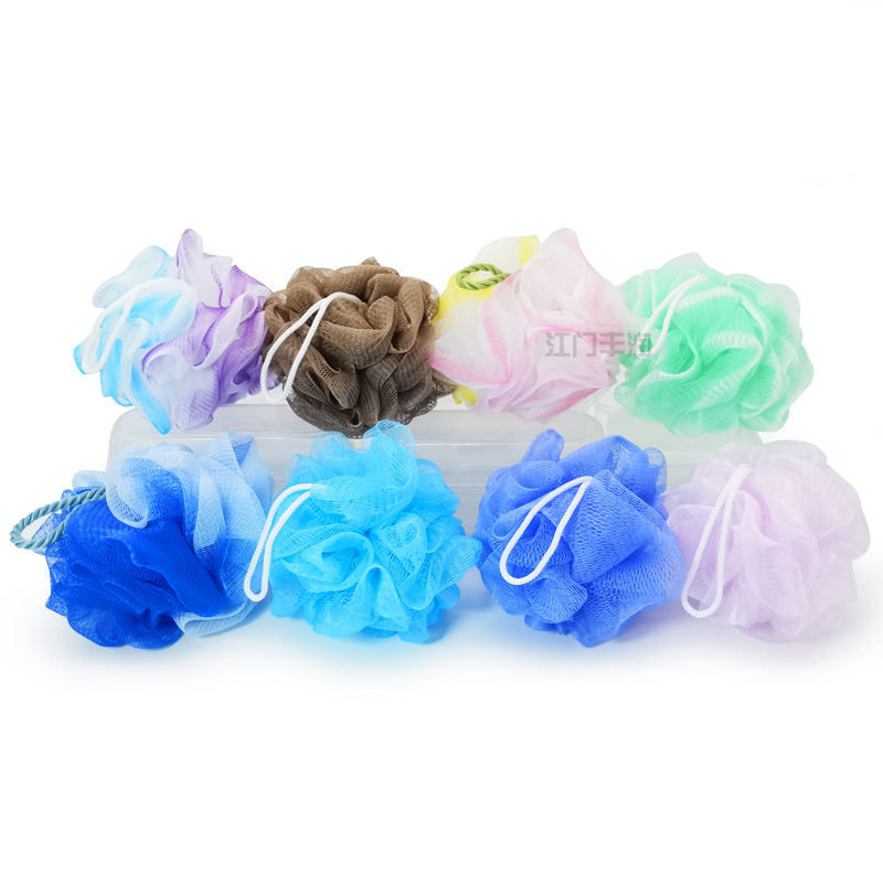 Bath ball manufacturers wholesale 20g and 30g colorful mixed flower scrubbing bath flower foaming nets, customizable in various styles pic 6