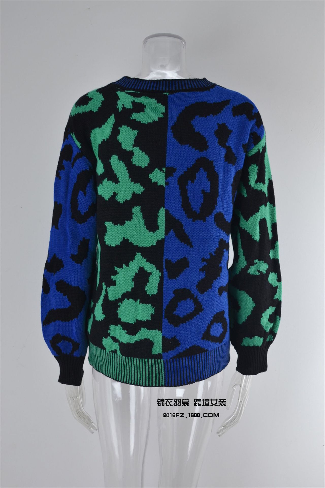 2025 primavera nuevo estilo europeo y americano de comercio exterior estilo de explosión amazon suéter leopardo patchwork mezcla jersey jersey jersey pic 21