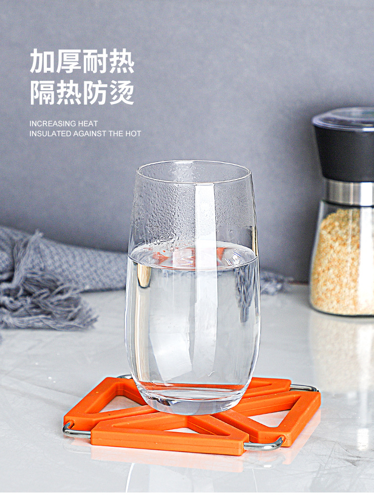Creative anti-scald and anti-slip silicone pads, high-temperature resistant stainless steel pot pads, foldable heat-insulating table MATS as gifts pic 8