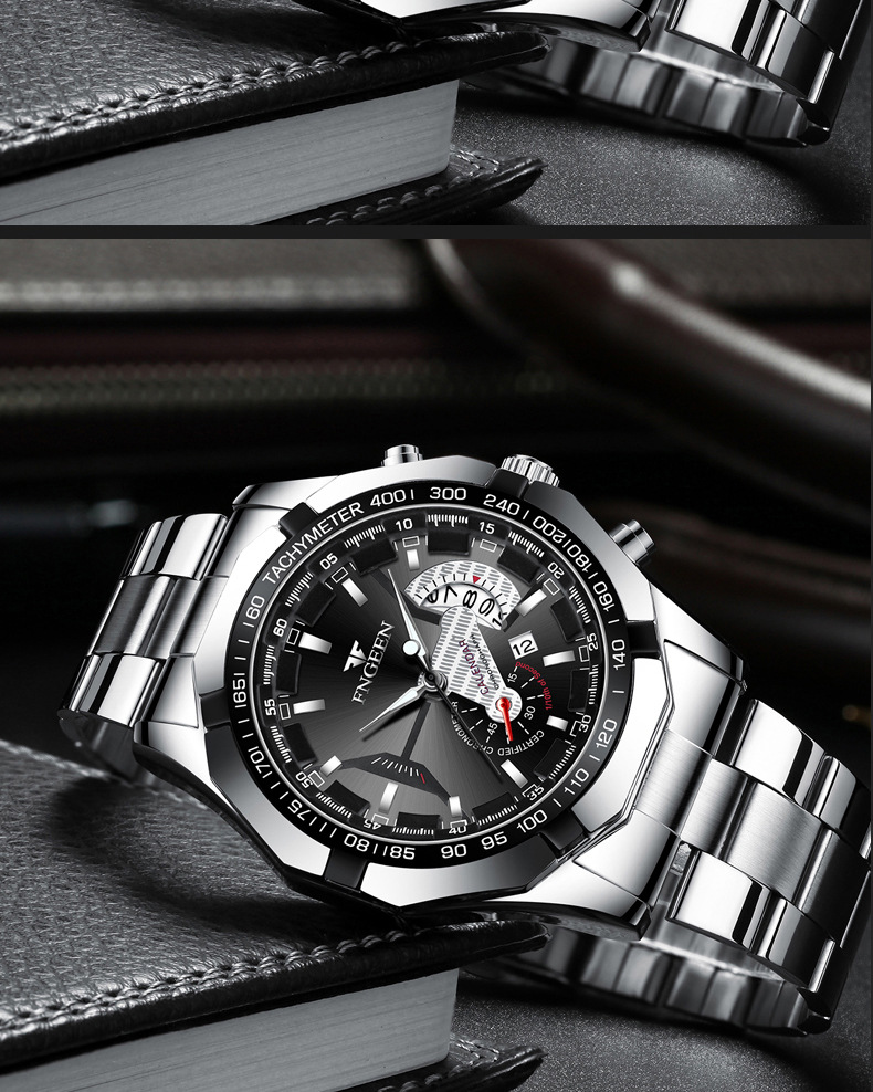 Fenzun waterproof non-mechanical watch, large dial watch, super large new calendar cross-border Shopee watch, creative technology pic 25