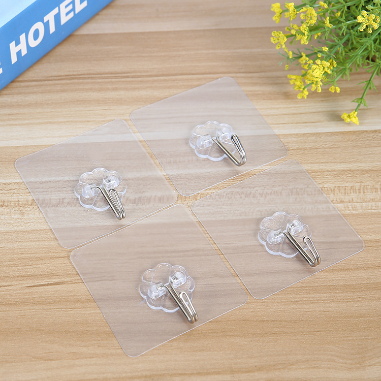 Seamless transparent hook wall-mounted, 6cm no-drilling adhesive hook, strong wall adhesive, nail-free small hook manufacturer pic 4