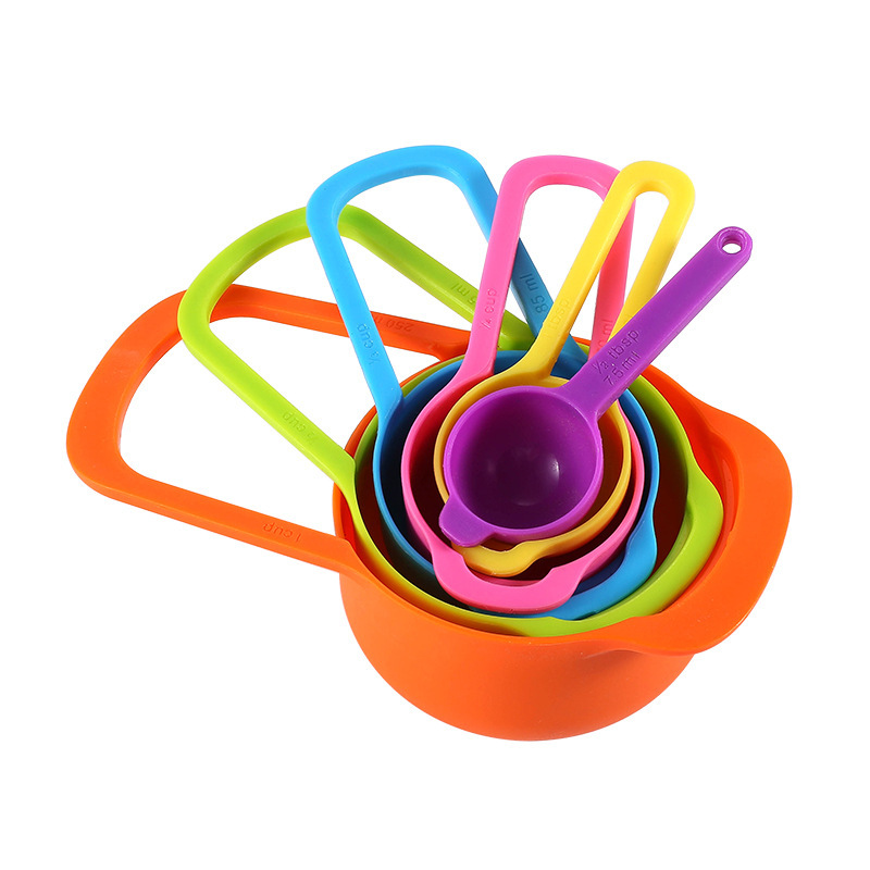 PP plastic measuring cup set of 6 pieces, rainbow cup with scale, measuring spoon, seasoning spoon, milk powder spoon, baking supplies pic 3