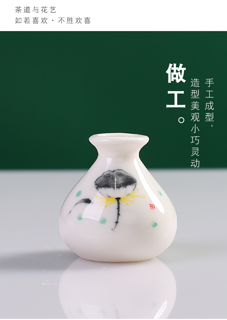 Xiaoyin Ceramic Creative Mini Ceramic ornaments, hotel furniture and supplies, small vases, living room small plate decorations, modern and simple pic 12
