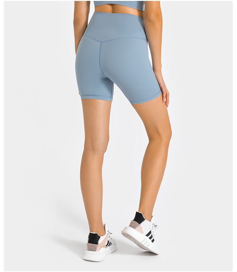 New nude-feel, no-embarrassment line solid color yoga shorts, double-sided brushed tight elastic sports and fitness three-inch pants for women pic 70