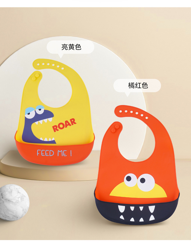 Silicone waterproof baby feeding bib, a perfect saliva bib for infants, children and toddlers in summer. Feeding bib pic 13