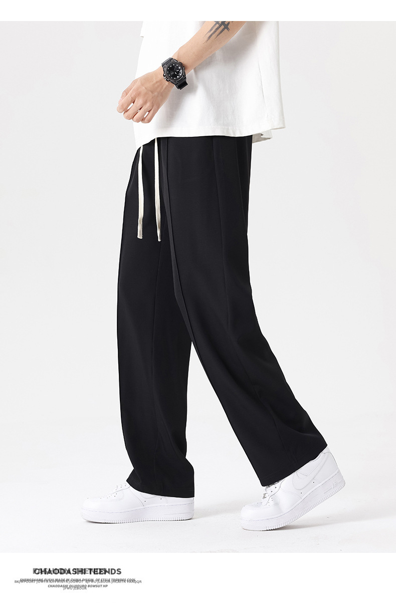 冰丝裤子男夏季薄款宽松直筒垂感西裤男生速干运动裤阔腿休闲长裤详情8