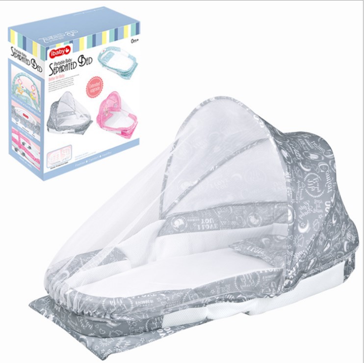 卡通图案婴儿床 全包围带蚊帐婴儿床中床 音乐灯光折叠婴儿床详情2