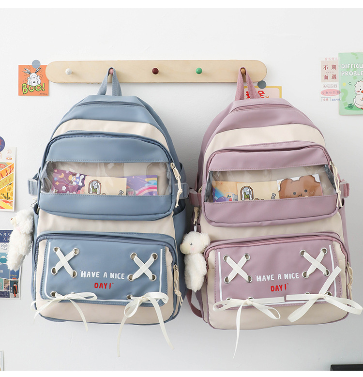 New student schoolbag, Japanese-style cute and fresh girl backpack, large capacity for junior high school students, trendy backpack for primary school boys pic 23